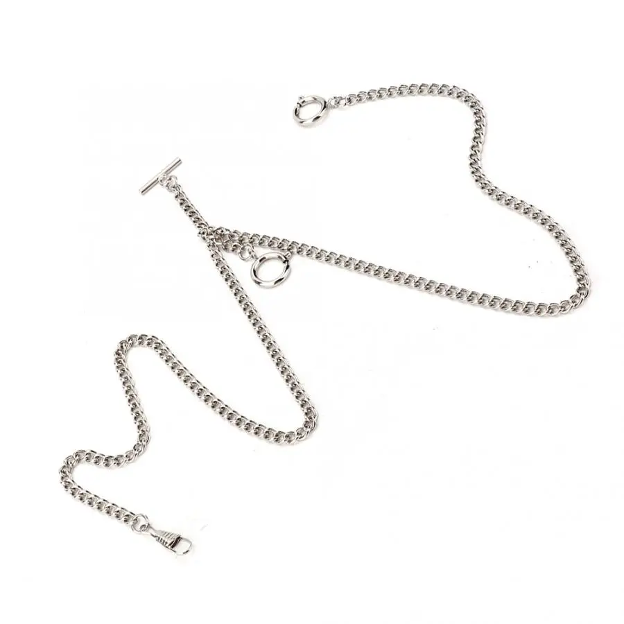 44/65cm Retro Vintage Metal T-bar/O Shape Pocket Watch Chain Link Classic Gold/Silver/Bronze Watch Chain Men Women Gifts Pocket Watch Chain