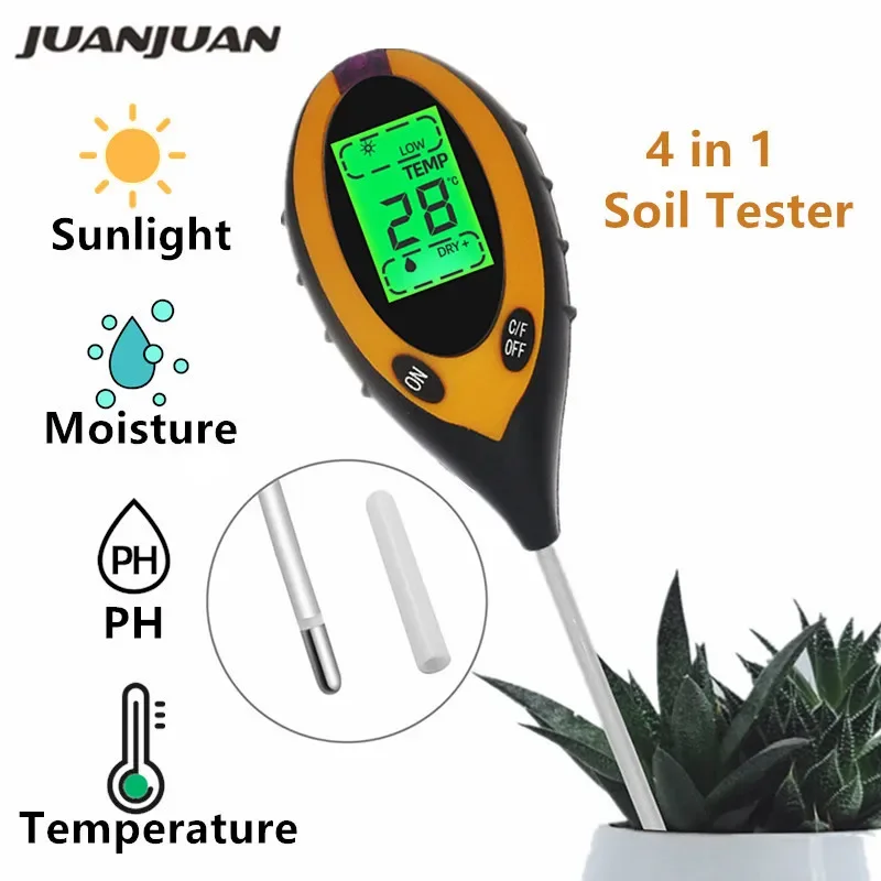 Soil Tester4 in 1 Soil Tester PH Moisture Temp Flower Meter