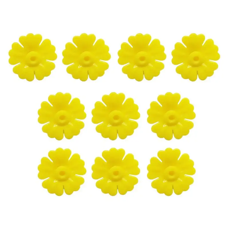 

10pcs Hummingbird Feeder Replacement Flowers Plastic Feeding Ports Bird Feeder Decorative Flower White Yellow Red Pink