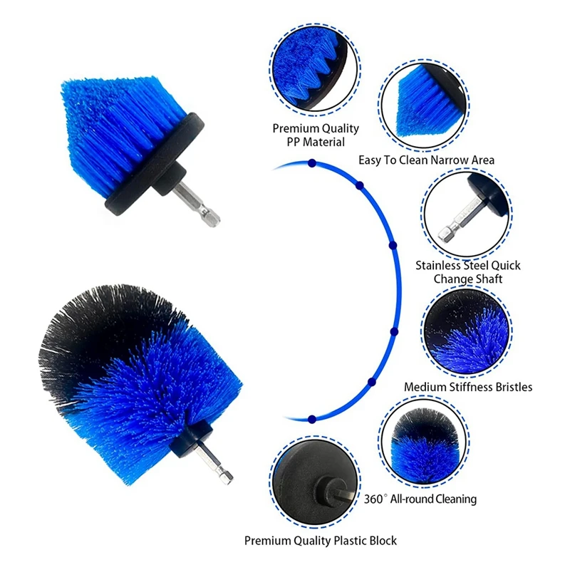 Drill Brush Attachment Set Spare Parts Accessories 27-Piece Electric Scrubber Cleaning Kit For Tub, Extension Attachment 5