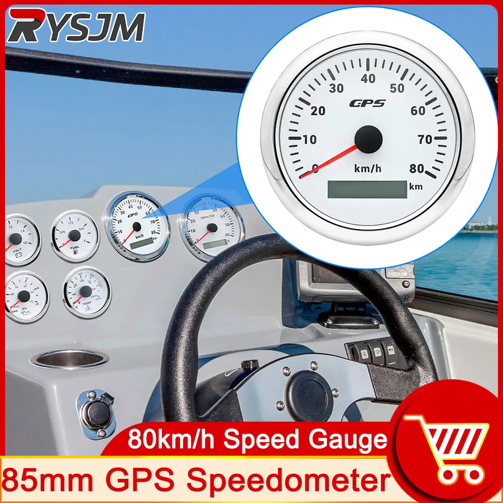 Hd 7 Colori 85Mm Gps Tachimetro 0-80 Km/H Contachilometri Per Marine Boat Car Truck Compteur Gps Moto Velocimetro Digital