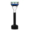 Men Manual Care Black Metal Shaver Handle 6-Layer Stainless Steel Safty Razor Blade Suit For G-series F5