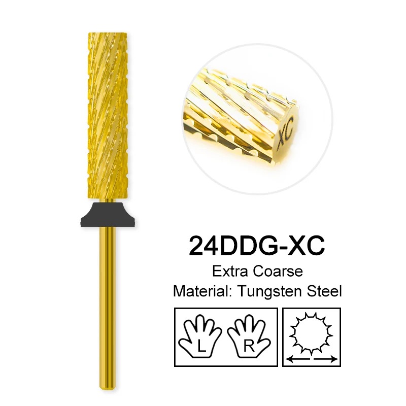 Golden Tungsten Carbide Nail Drill Bit for Manicure and Pedicure Accessories