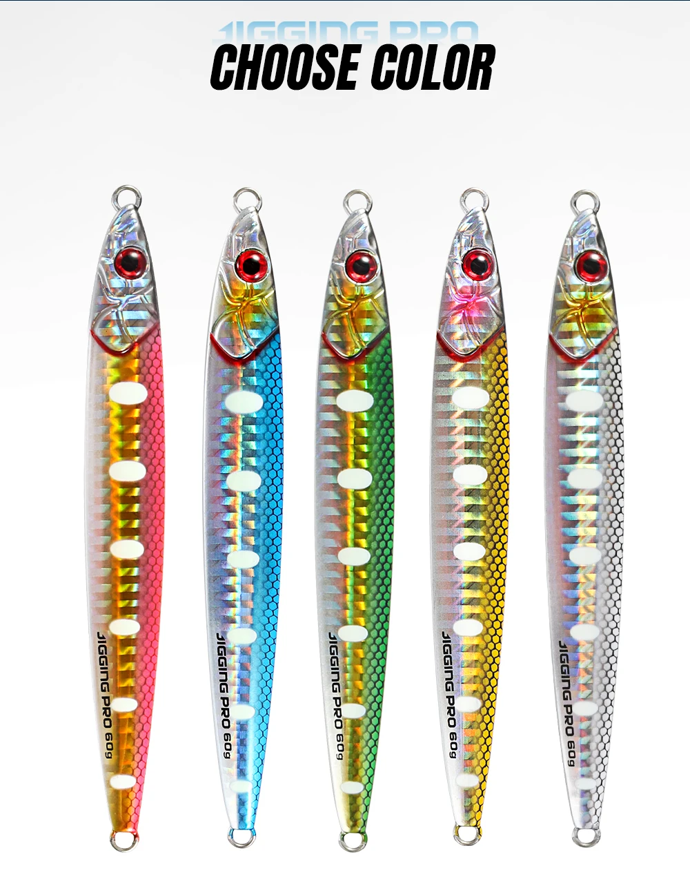 JIGGINGPRO Metall Jig 60g 80g 100g Lange Casting Angeln Köder Shore Vertikale Jigging Köder Salzwasser Künstliche köder Kingfish – Detail 2