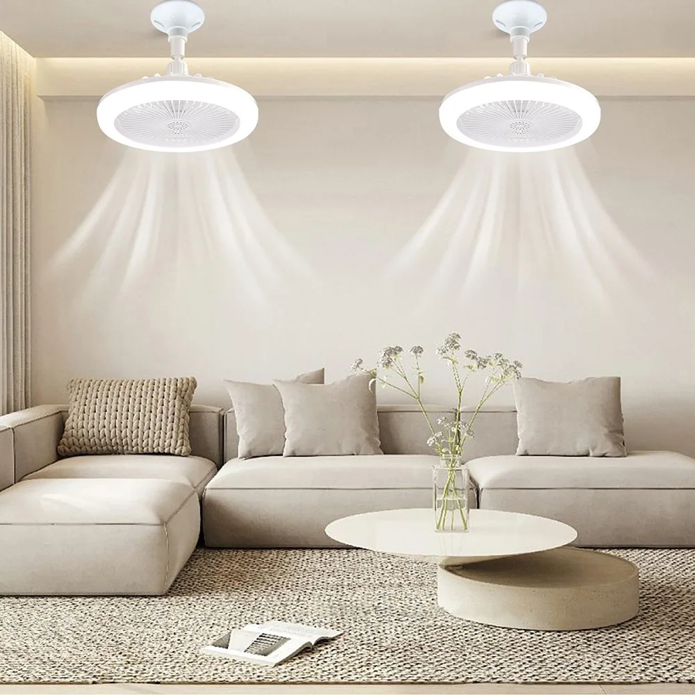 Ceiling Fans With Remote Control and Light LED Lamp Fan E27 Converter Base Smart Silent Ceiling Fans For Bedroom Living Room 5