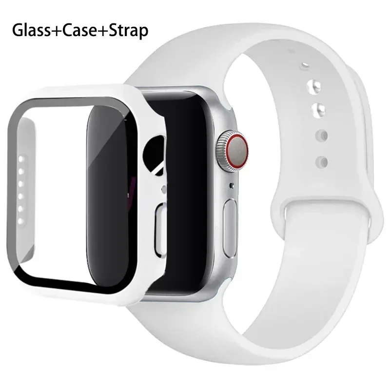 Premium Silicone Sport Band with Glass and Protective Case
