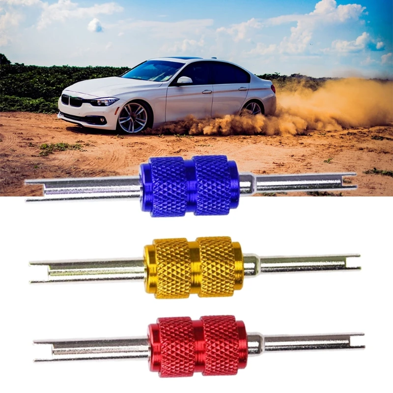 Dual-Headed Tire Valve Remover Tool for Cars & Bikes - Two Sizes