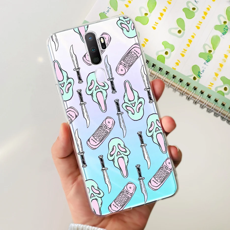 Stylish Painted Clear Silicone Phone Case, Soft Protective Cover