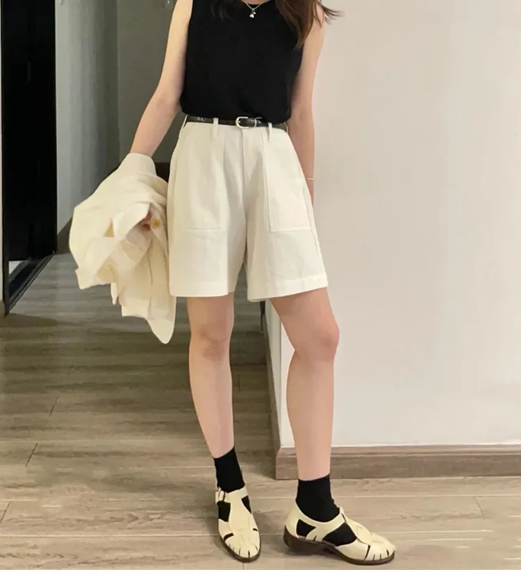 

HEREU Full Leather Retro Baotou Sandals Women's Summer New Line Buckle Roman Shoes