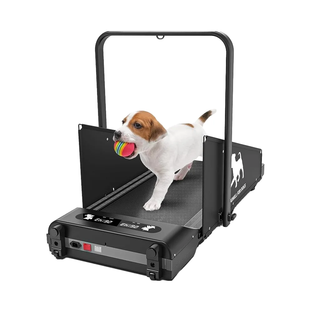 Medium Small Dog Treadmill 265lbs Weight Capacity Pet Fitness Machine 360&deg; Rotatable Display 2 1 Treadmill Wheels Remote Control