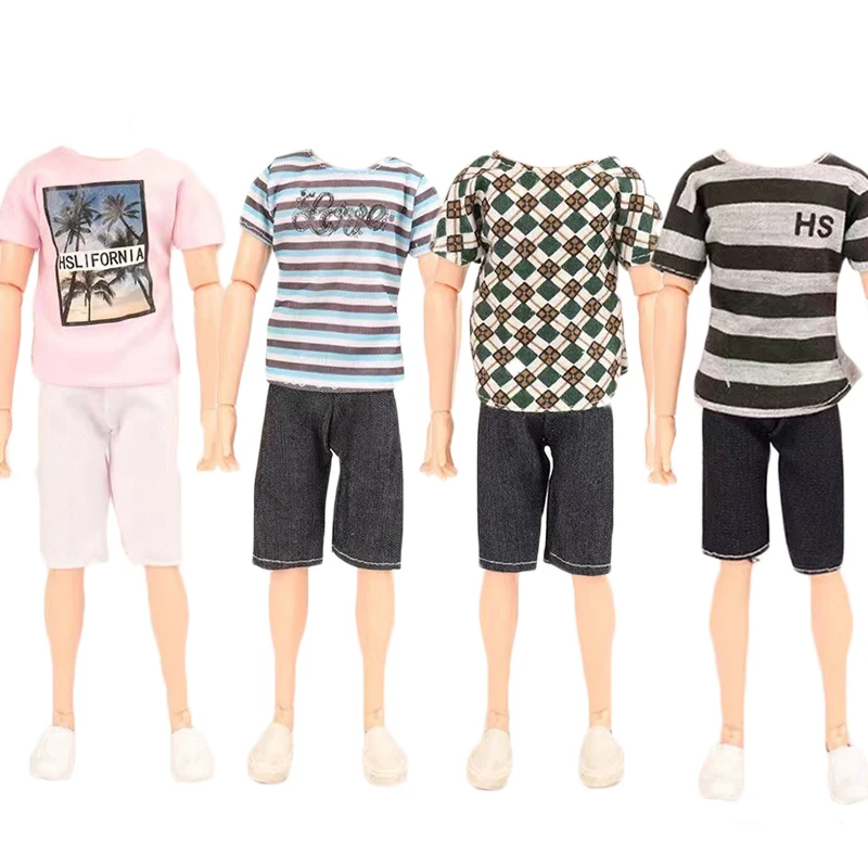 Ken Doll Clothes 8 items 4 Tops + 4 Pants for 30cm Doll Clothes Accessories