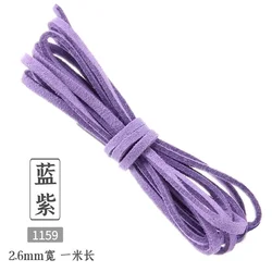 Vibrant Flat Faux Suede Braided Cord for DIY Jewelry and Gift Wrapping - 60 Color Collection, 10 - Yard Length (Blue - violet)