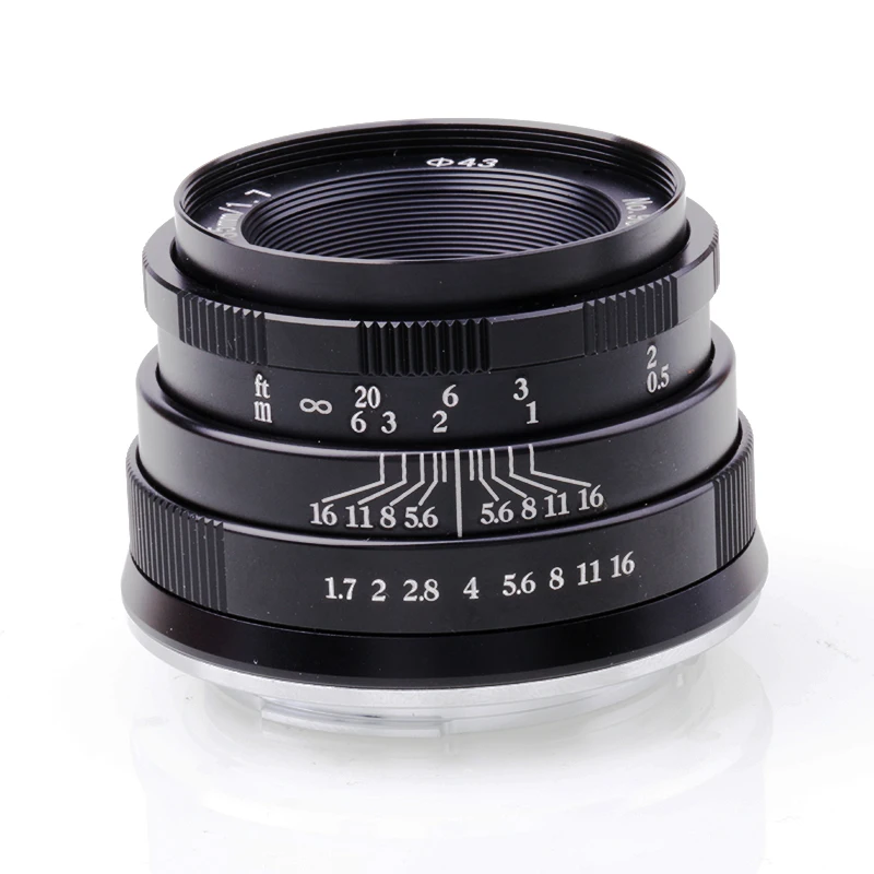 

RISESPRAY Camera Lenses 35mm f1.7 Lens APS-C Fixed Focus Lens For Canon EOS-M Mount E Mount Fuji FX Mount BLACK