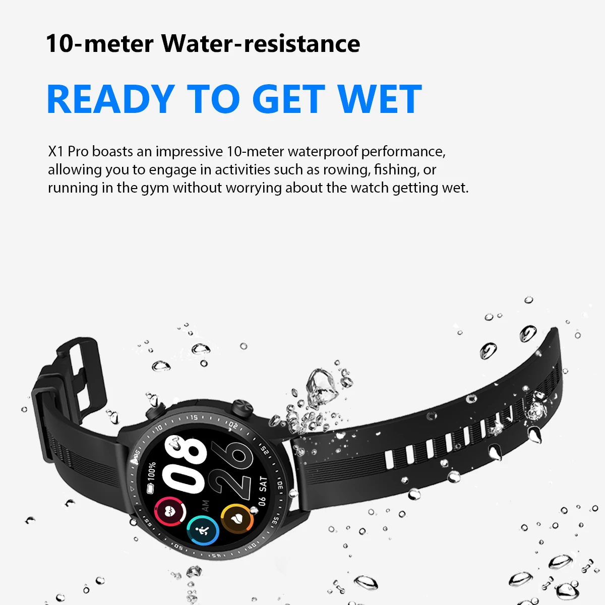 Blackview X1 Pro Smartwatch 1.39 inch Waterproof 300mAh Battery Sleep+Heart Rate Monitor Bluetooth 5.0 Smartwatch For Men Women