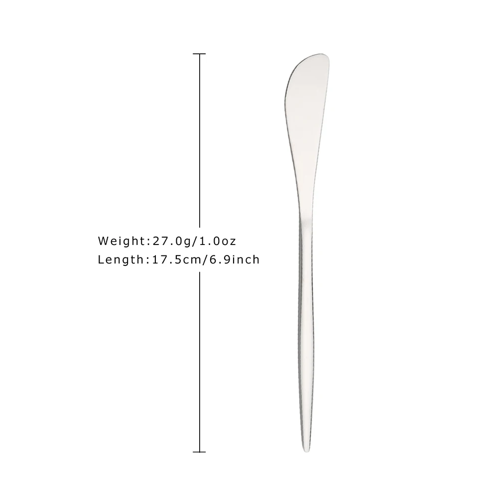 Description Picture 3 of itemGold 6Pcs Butter Knife Cheese Cutter Stainless Steel Cheese Dessert Knife Cream Wipe Cream Bread Jam Tools Kitchen Gadget