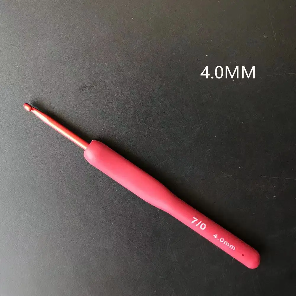 Uncinetto Da 4mm Con Impugnatura In Gomma/Silicone/Resina - Rosso, Confortevole Per Lavori A Maglia - Foto 7