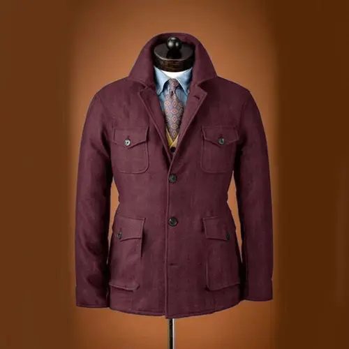 Men's Tweed Jacket Tuxedo Woolen Suit High Quality Costumes Wool Single Breasted Casual Slim Fit Male Blazers Autumn Winter - Image 7