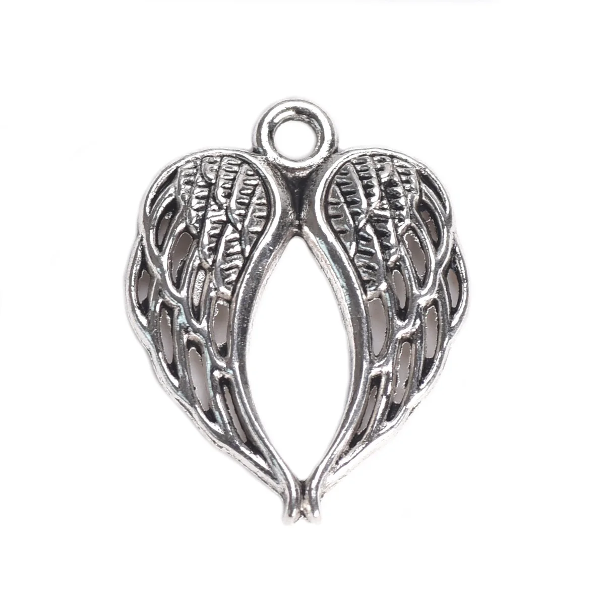 10pcs 21.5x16.5mm Wings Shape Tibetan Silver Color Zinc Alooy Metal Loose Pendants For Jewelry Making colorful zinc alloy o shape card ring key binder jump ring for jewelry diy accessories