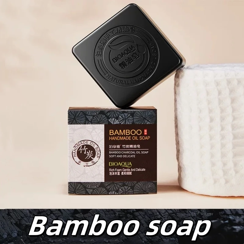 Plant Bamboo Charcoal Soaps Whitening Lighten Dark Cleansing Soap Remove Dullness Handmade Soap Face Wash Bath Skin Care 100g body whitening soap facial cleansing soap