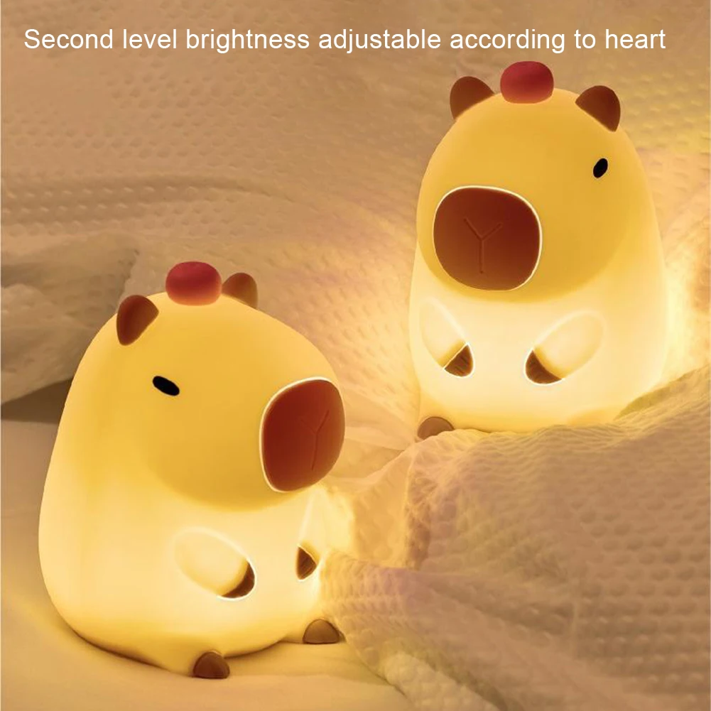 LED Night Light Cute Capybara Night Lamp 800mAh Battery Capybara Night Light For Boys, Girls, Kids 4.33x4.37x4.39 In
