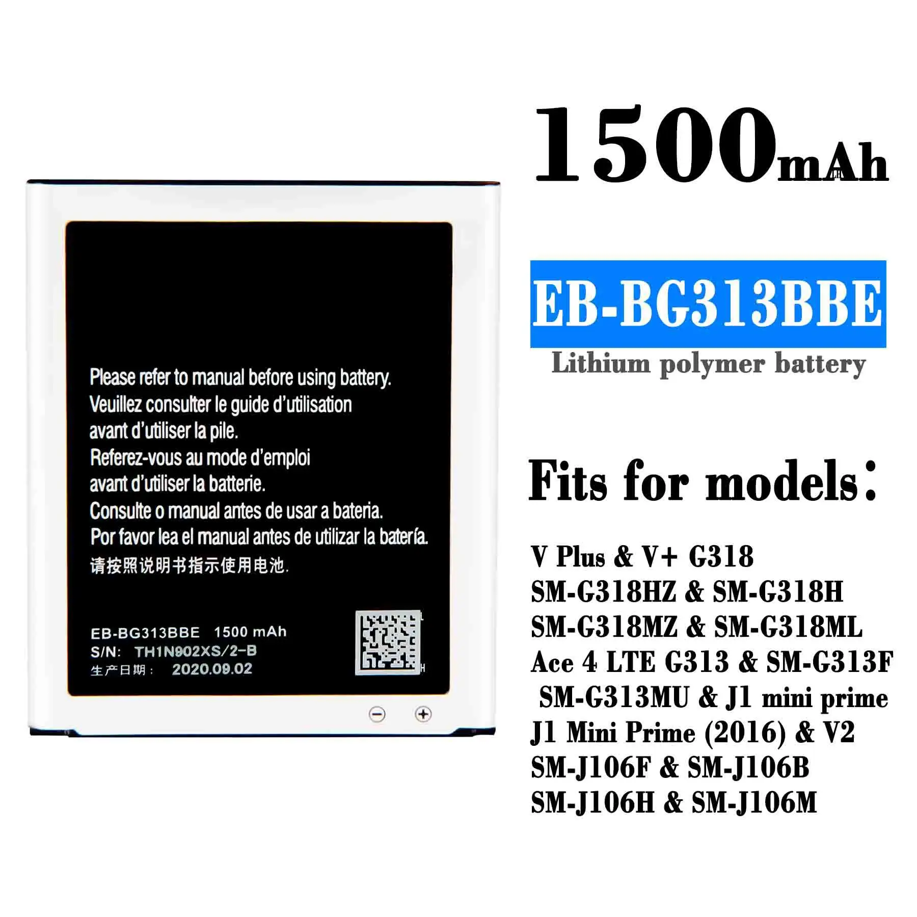 Eb-Bg313Bbe Batteria Per Samsung Galaxy V Plus V + Ace 4 Lite V2 G313F S7272 S7898 S7562C G318H/Hz/Mz G313M J1 Mini Prime