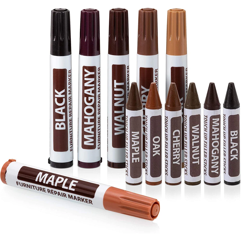 Furniture markers Furniture Repair Wood Cabinet Floor Touch Up Markers Crayons Filler Sticks Paint Pen Wooden Damaged Scratch Repair
