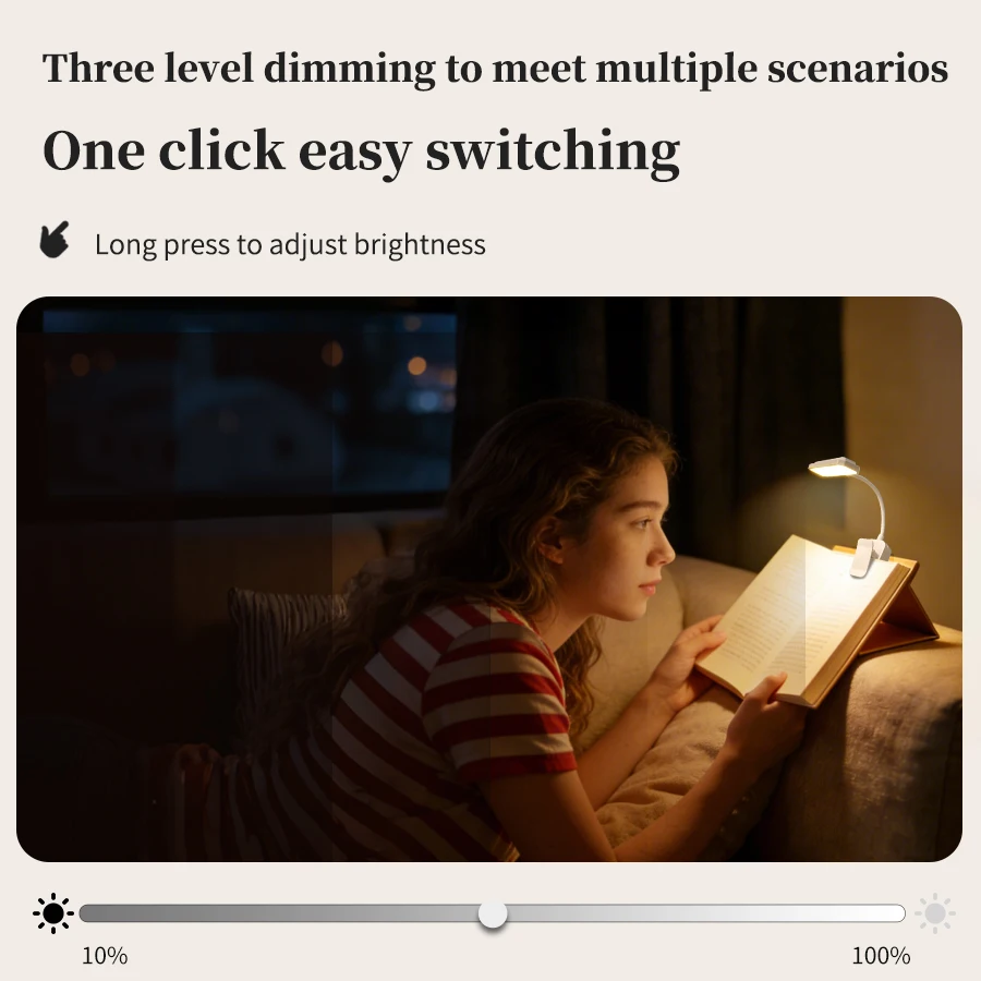 Portable Rechargeable LED Desk Lamp with Clip - Eye Protection and 3 Color Modes for Study, Reading, and Bedroom Ambiance