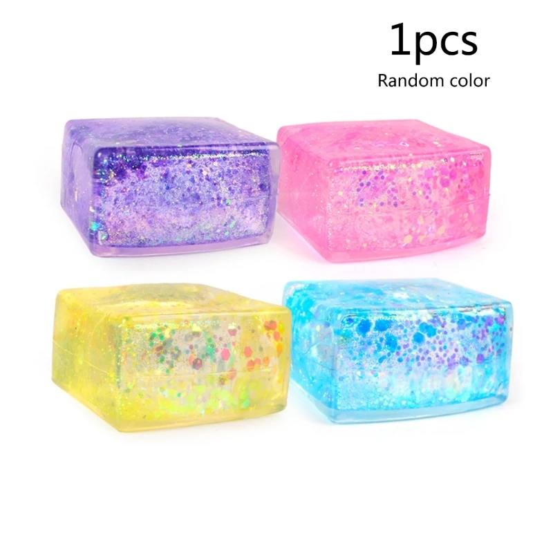 Unbreakable Venting Toy Rebounding Sensory Maltose Squeeze Ice Cube Sensory Tofu Glitter Dreamy Photo Props