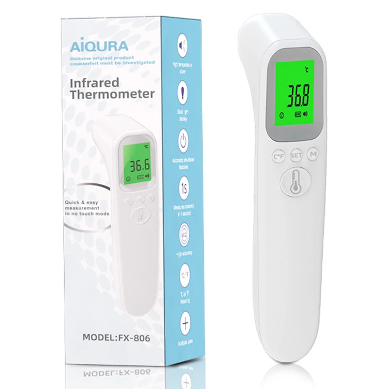 FTW01 termometro per la febbre a infrarossi termometro per l'orecchio della  temperatura corporea del Laser senza contatto per adulti digitali per uso