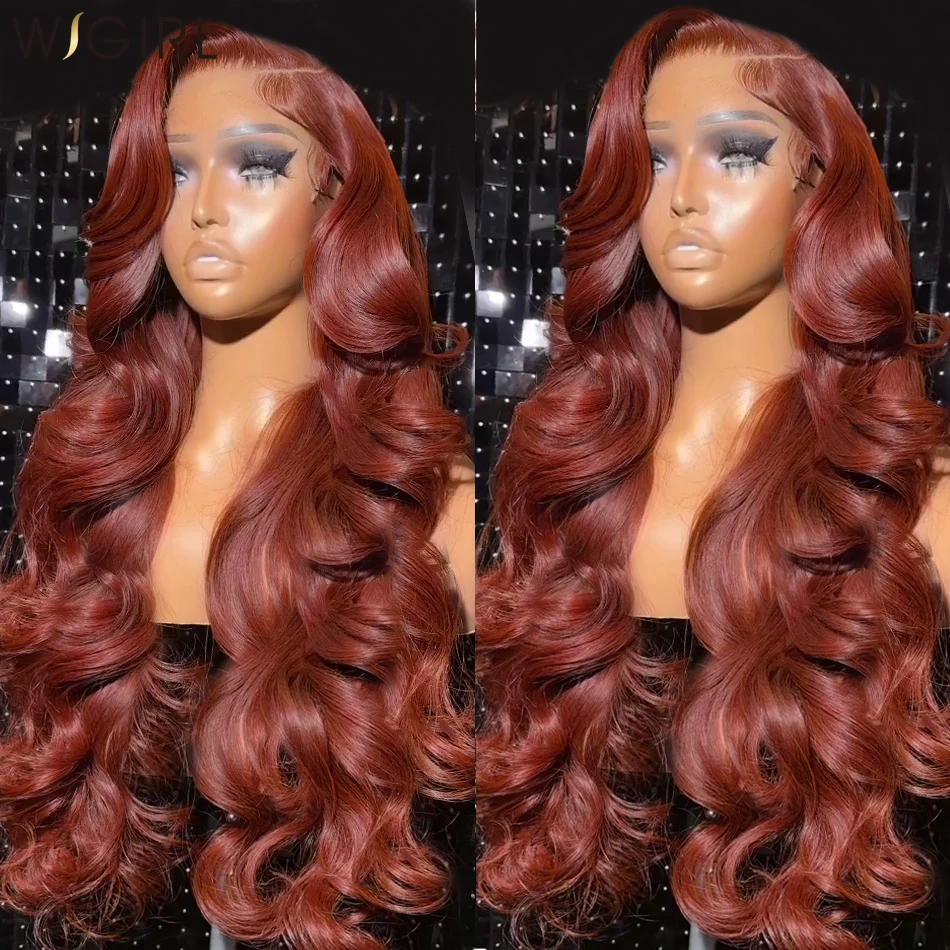 Reddish Brown Body Wave Lace Frontal Human Hair Wig 13x4 13x6 Hd Lace Frontal Wigs Glueless Human Hair Wig Brazilian Pre Plucked