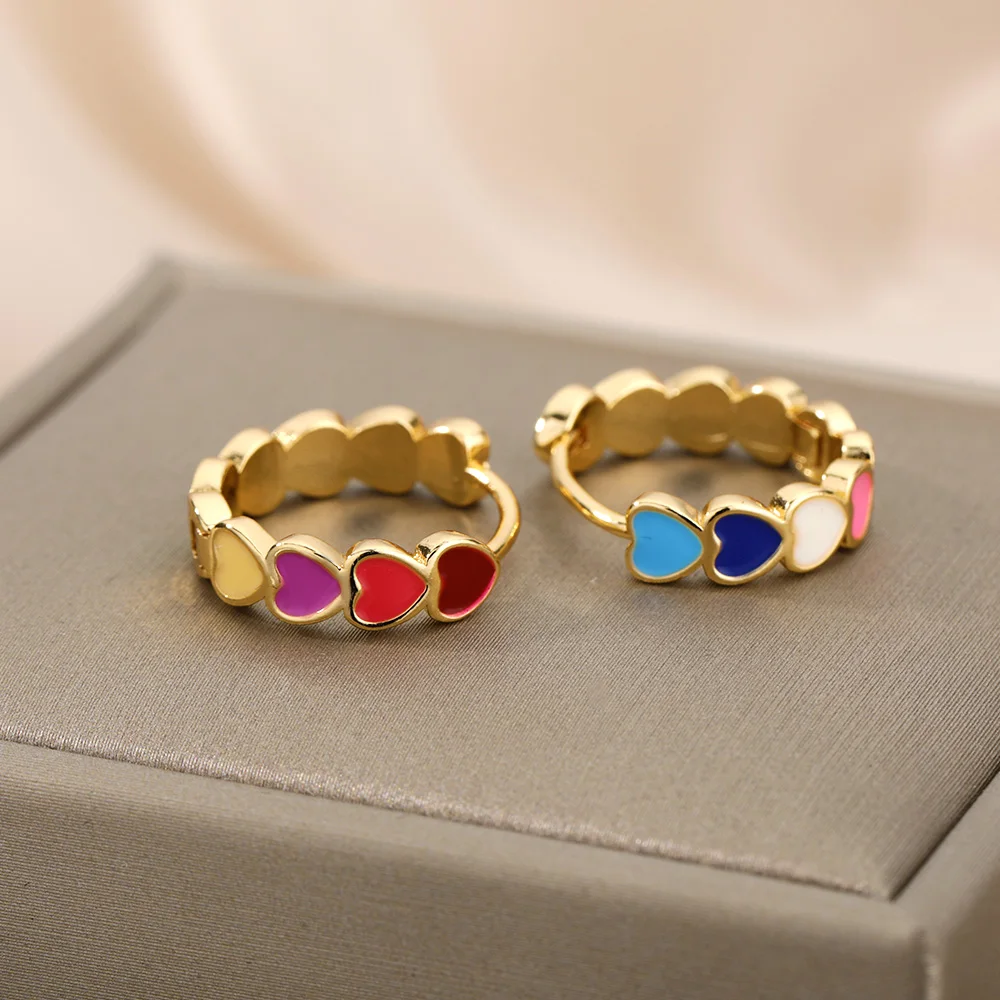 Aesthetic Stainless Steel Hoop Earrings For Women Gold Minimalist Heart Snake Flower Zircon Earring Korean Fashion Jewelry 2022