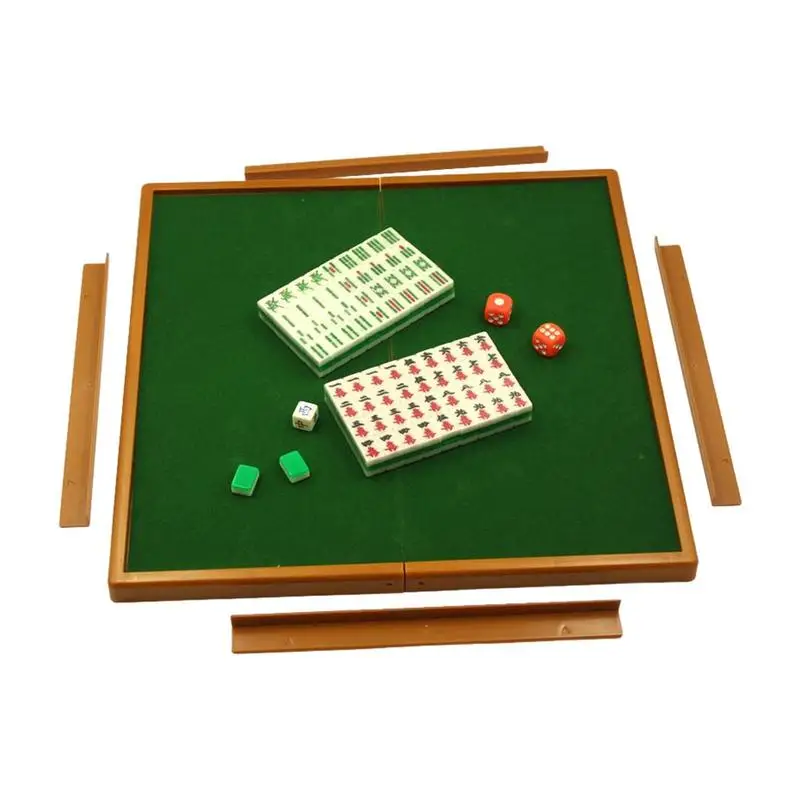 

Мини-Путешествия Набор для игры в маджонг традиционная игра 144 акриловая маджонг плитка набор тщательно обработанный маджонг со складным столом для