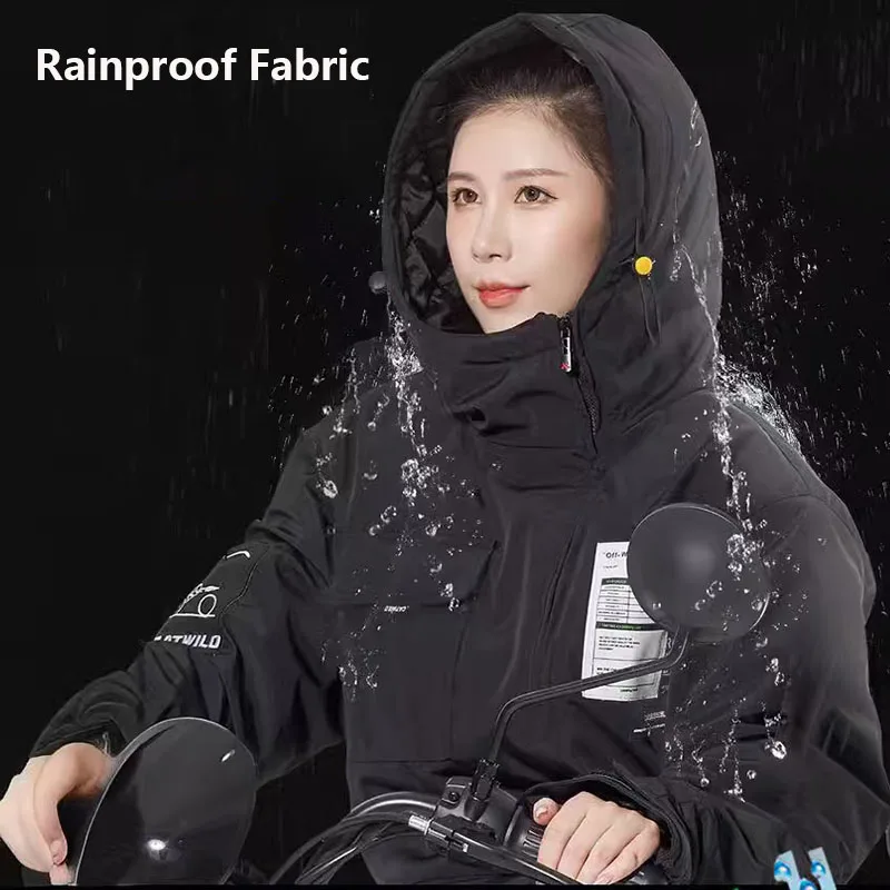 오토바이 재킷 겨울 방한 방풍복 오토바이 크로스컨트리 장비 남성 및 여성 스키 낚시복 벨벳 ?