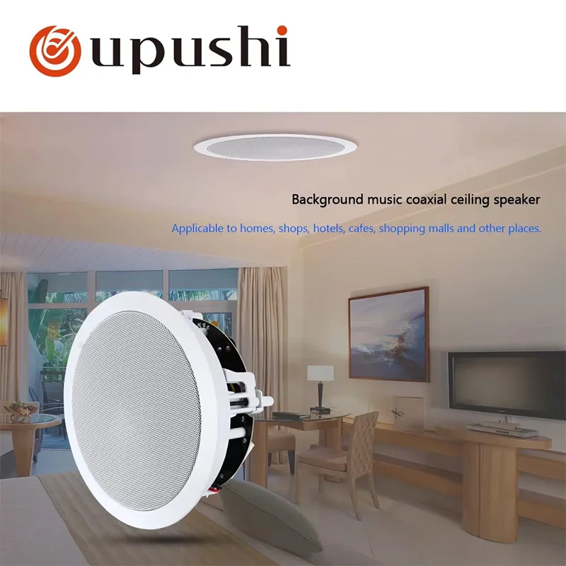 Oupushi Ceiling Speakers 10-100W Home Theater System TV Speakers Home Sound System Bidirectional Roof White