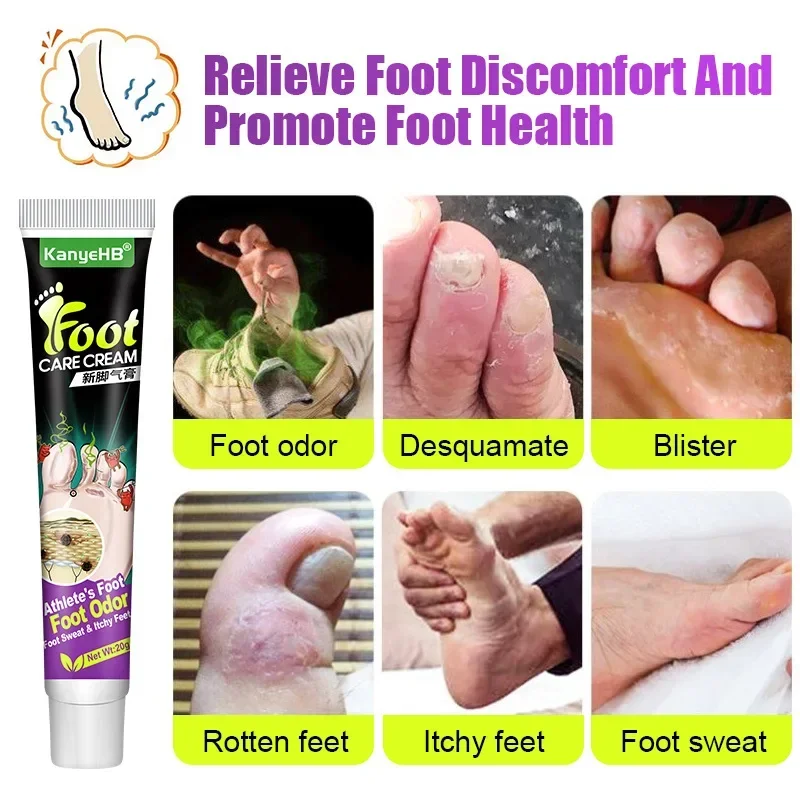 

Herbal Anti Fungal Foot Cream beriberi Anti itch dry peeling Treatment Tinea Pedis Toe Erosion Remove Odor Ointment Feet Care