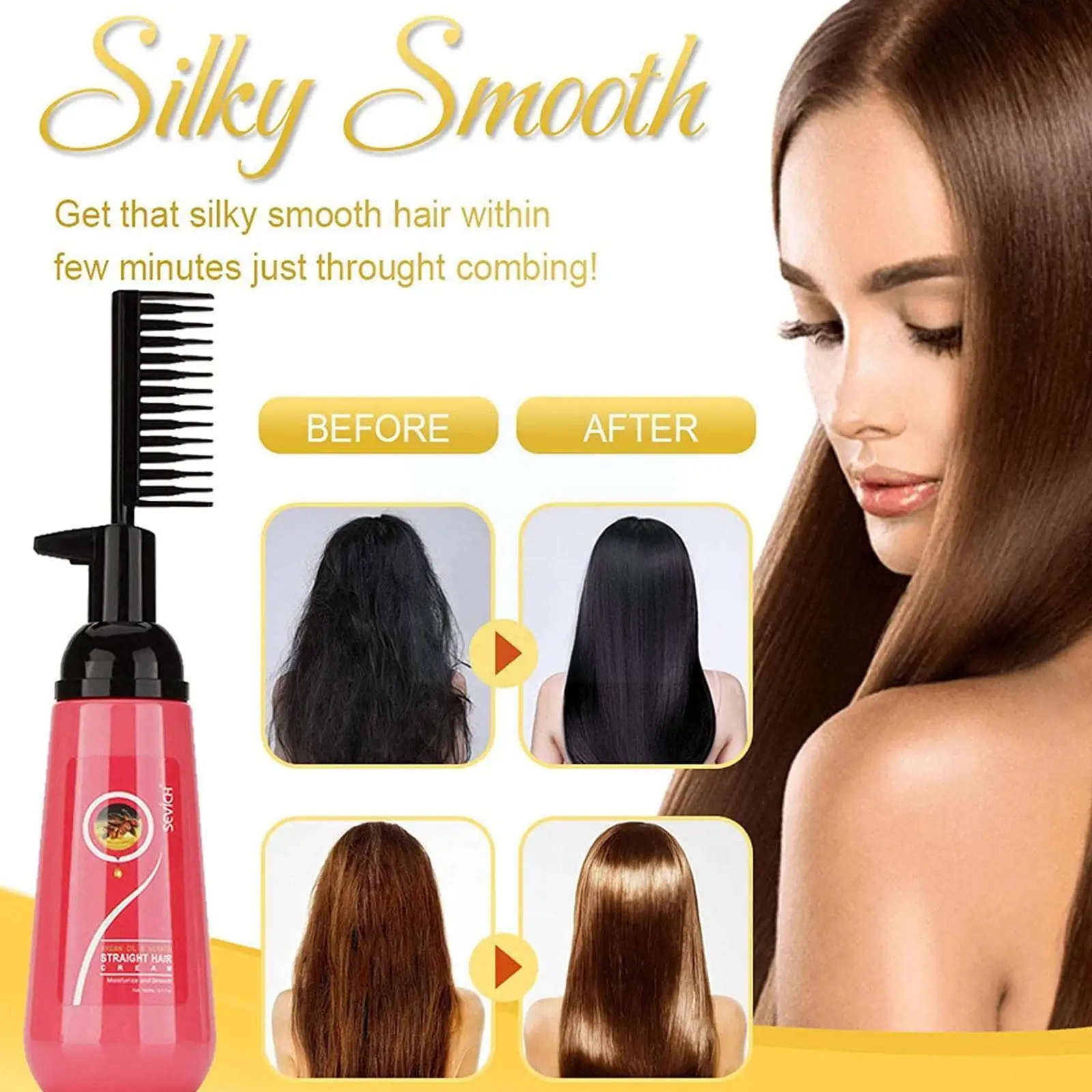 3 Sec Straight Hair Cream Hair Straightening Protein Treatment No Damage To  Hair Fast Smoothing Collagen For Woman Keratin Y2Q4 - AliExpress