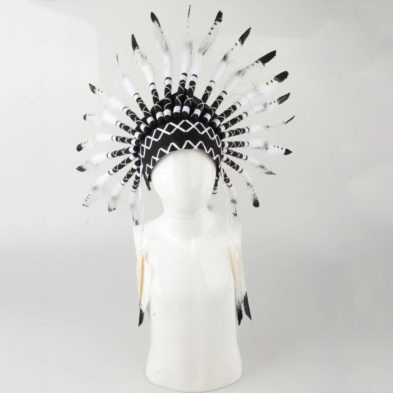 Cosplay Hats American Chief Indian Feather Headdress Headwear Hat Photo Props for Cosplay Performance Costume Party Stage Hat Fancy Dress