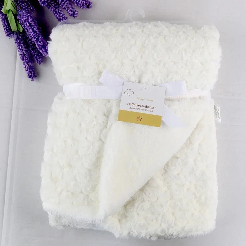 Baby Blanket Newborn Soft Rose Fleece Fluffy Baby Swaddle Wrap Thick Warm Newborn Baby Boys Girls Bedding Blanket Kids Blankets 3