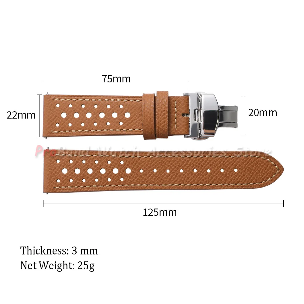 Vintage Genuine Leather Watch Band - Universal Cowhide Strap with Breathable Design