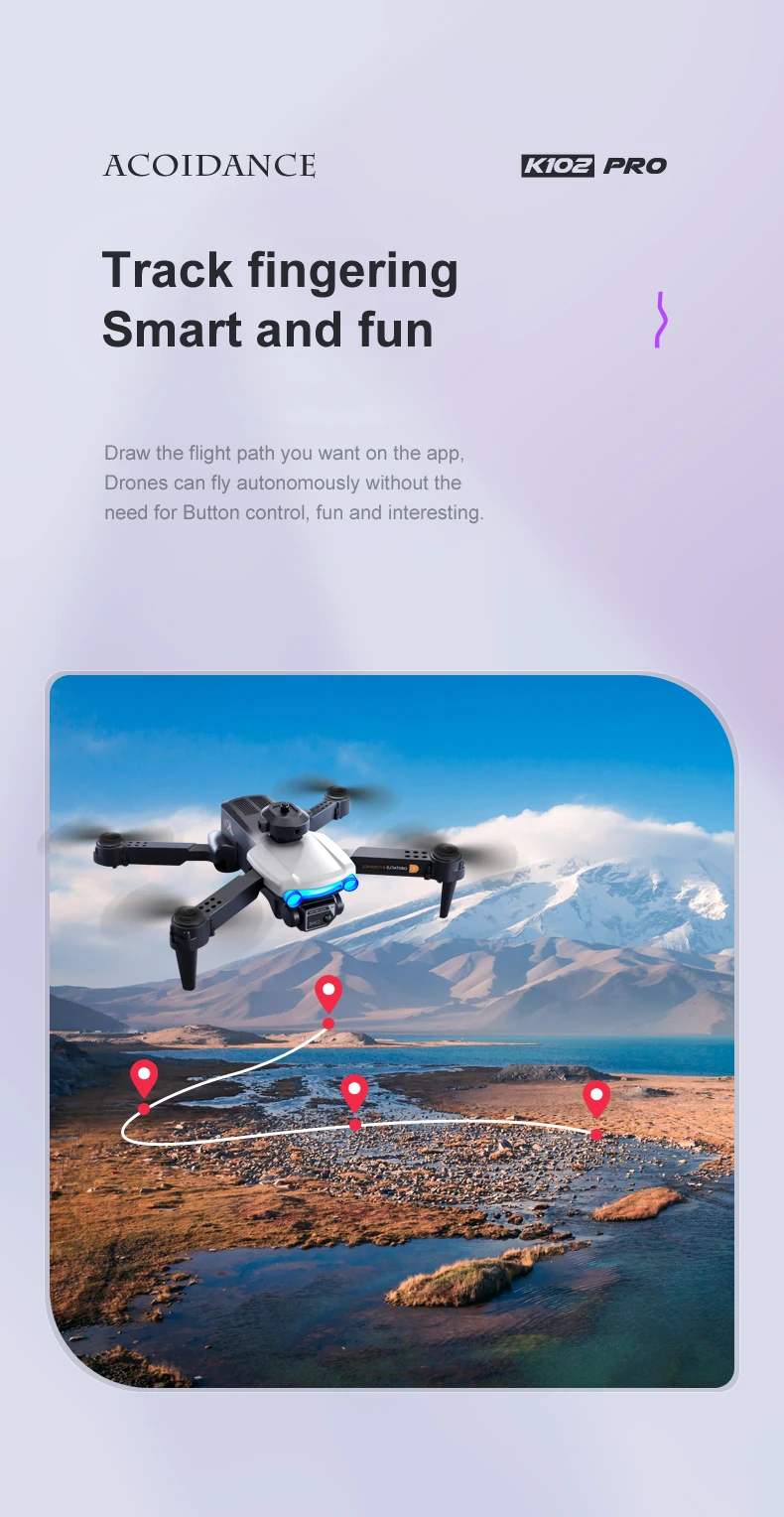 K102 Pro Drone, drones can fly autonomously without the need for button control .