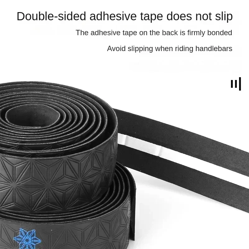 Anti-Slip Road Bike Handlebar Tape PU Shock Handle Bar Tape with Bar End Plugs Bicycle PU Anti-Vibration Wrap 1 Pair bike handlebar tape