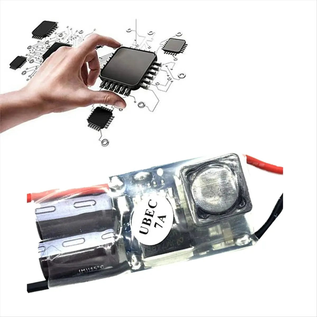 (A23G) 7A 2-7S FPV 수신기 전원 공급 장치 전압 조정기 외부 BEC(UBEC) RC 비행기용 5V 스텝다운 조정기 모듈