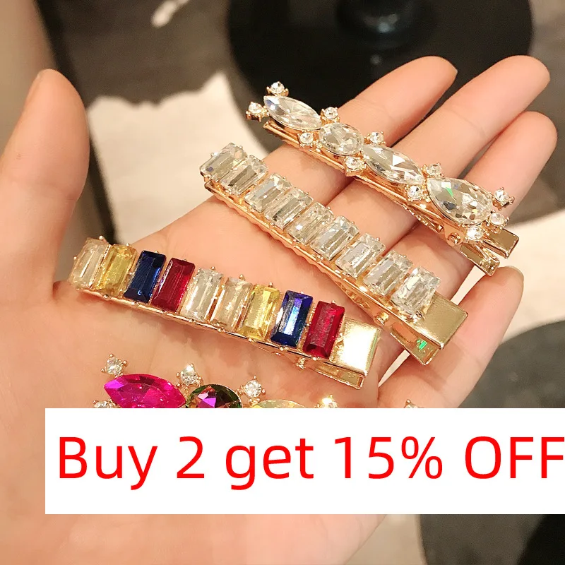 Cube Rhinestone Head Ropes for Girl Personality Geometry Hair Tie  Temperament Pearl Elastic Hair Ring Women Ornament