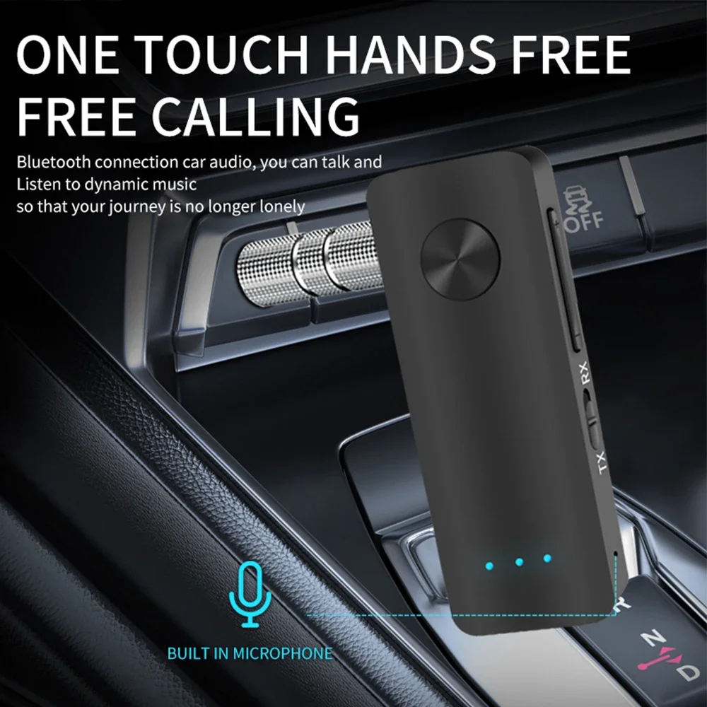 2-In-1 Wireless Bluetooth 5.4 Audio Adapter Receiver Transmitter 3.5mm AUX For Car Speaker TV PC Airplane