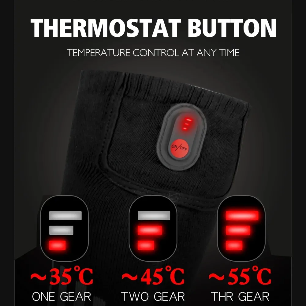 65℃ Heated Socks Winter Warm Heating Socks With Battery Case Motorcycle Boots Snowmobile Skiing Heated Sock Controllable Buttons