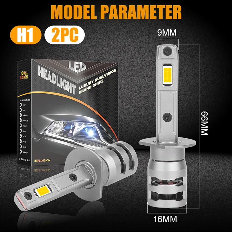 Dualvision-bombillas LED H1 para faros delanteros de coche, luces  antiniebla para motocicleta, 100000LM, 110W, STG PTF, 6000K, Turbo blanco,  12V - AliExpress