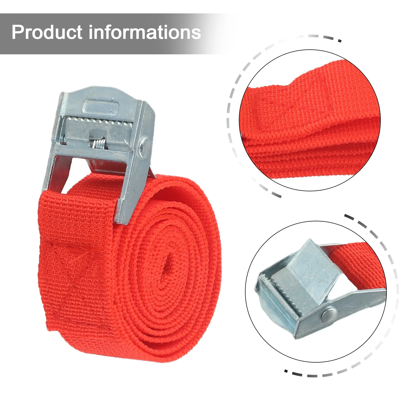 1 Pc 25mmx1M Cargo Strap With Buckle Tie Down Belt For Motorcycle Car Metal Tow Rope Strong Ratchet Fixing Belt For Luggage Bag