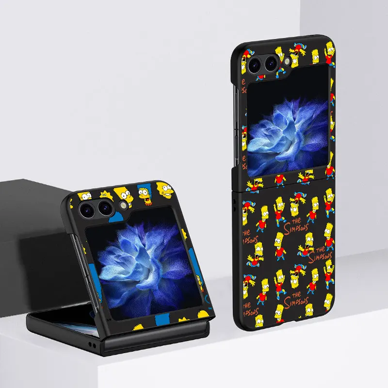삼성 갤럭시 Z 플립 5 케이스, ZFlip4, ZFlip5 5G, ZFlip3, zFlip4, 스크래치 방지 커버, 디즈니 심슨 도너츠