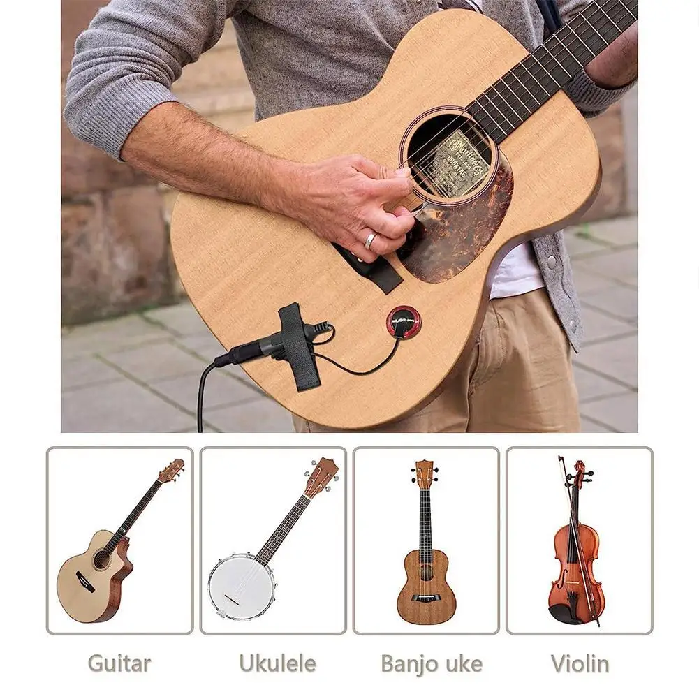Acoustic Guitar Pickup Piezo Contact Pickup for Guitar Ukulele Violin Mandolin Banjo Kalimba Harp Microphone Banjo Accessories