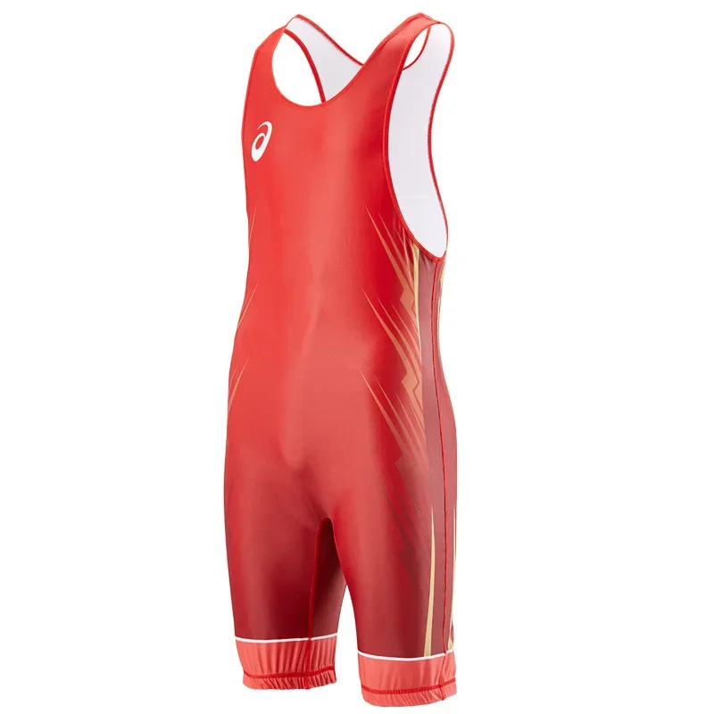 Men's Wrestling Suit Professional Competition Training One-Piece Weightlifting Clothes Free Style Bouts